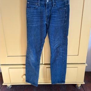 J. Crew Blue Straight Jeans with Classic Stitching